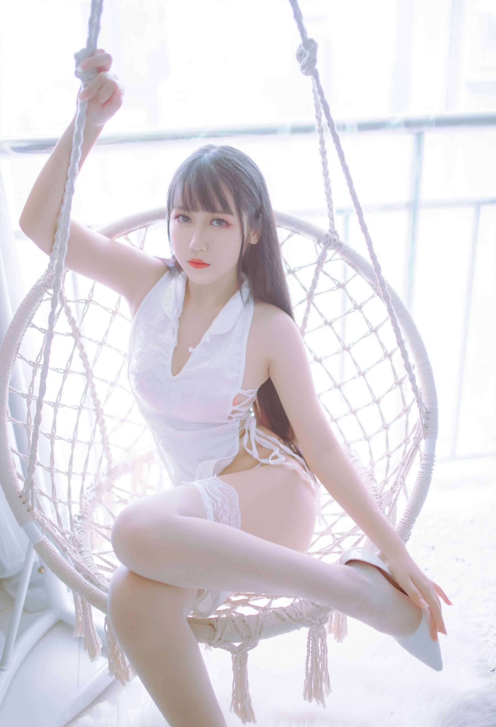 图片[1]-不呆猫 – NO.002 ×抖娘 黑白旗袍双子 [41P]-XikXak